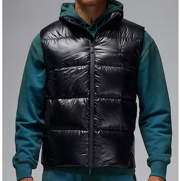 NWT Nike Air Jordan Flight Down Vest Gilet Bodywarmer Black MEDIUM $165 - Picture 1 of 16